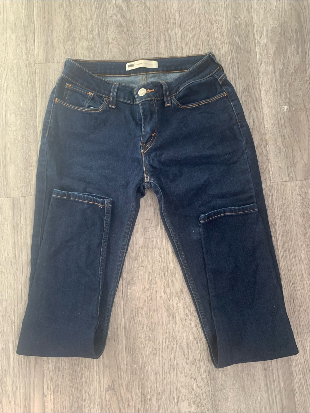 Levi's Dark Blue Ankle Crop Stretch Jeans
